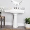 Atwell 34 Inch White Porcelain Pedestal Sink