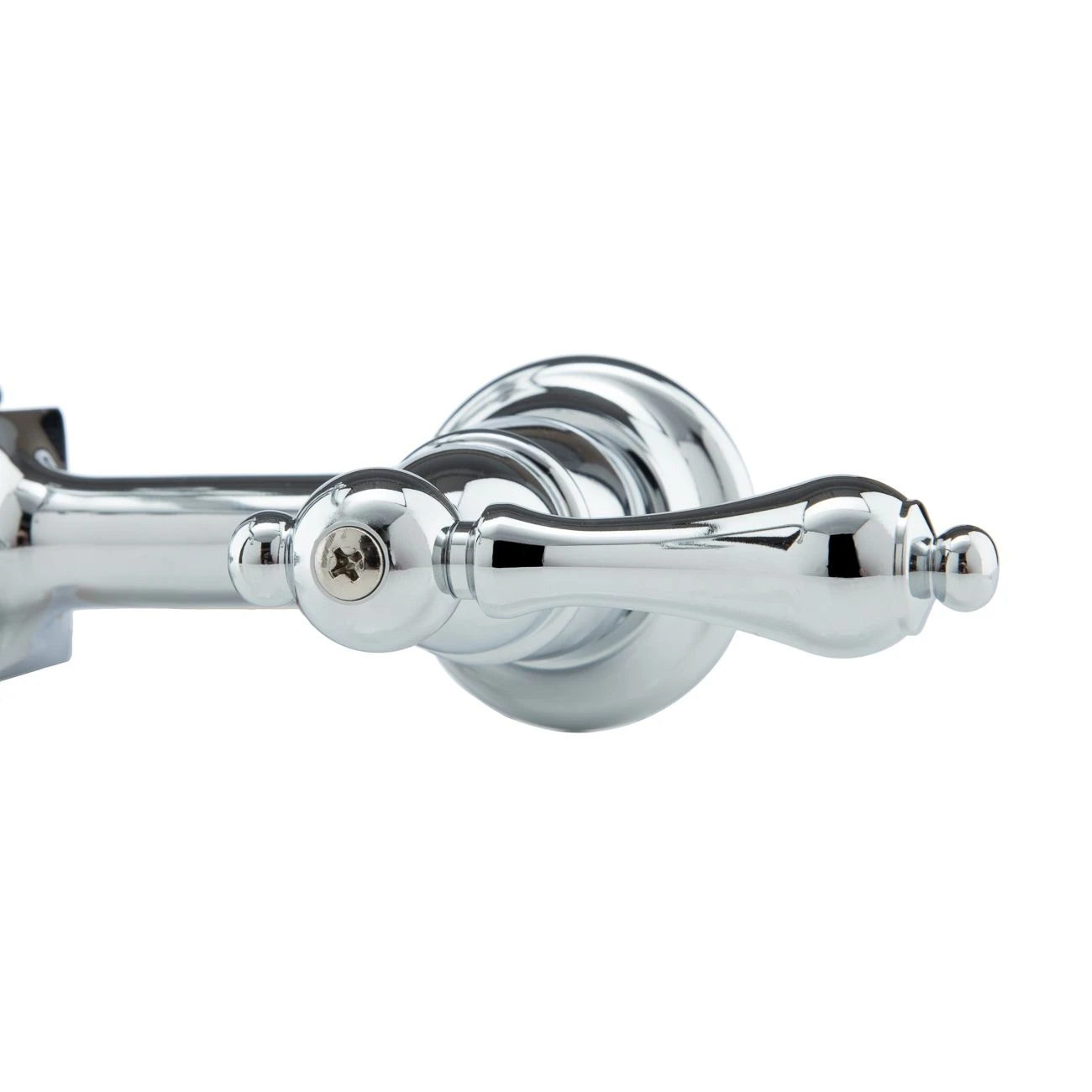 Wall Mounted Bridge Kitchen Faucet With Metal Lever Handles - Image 3
