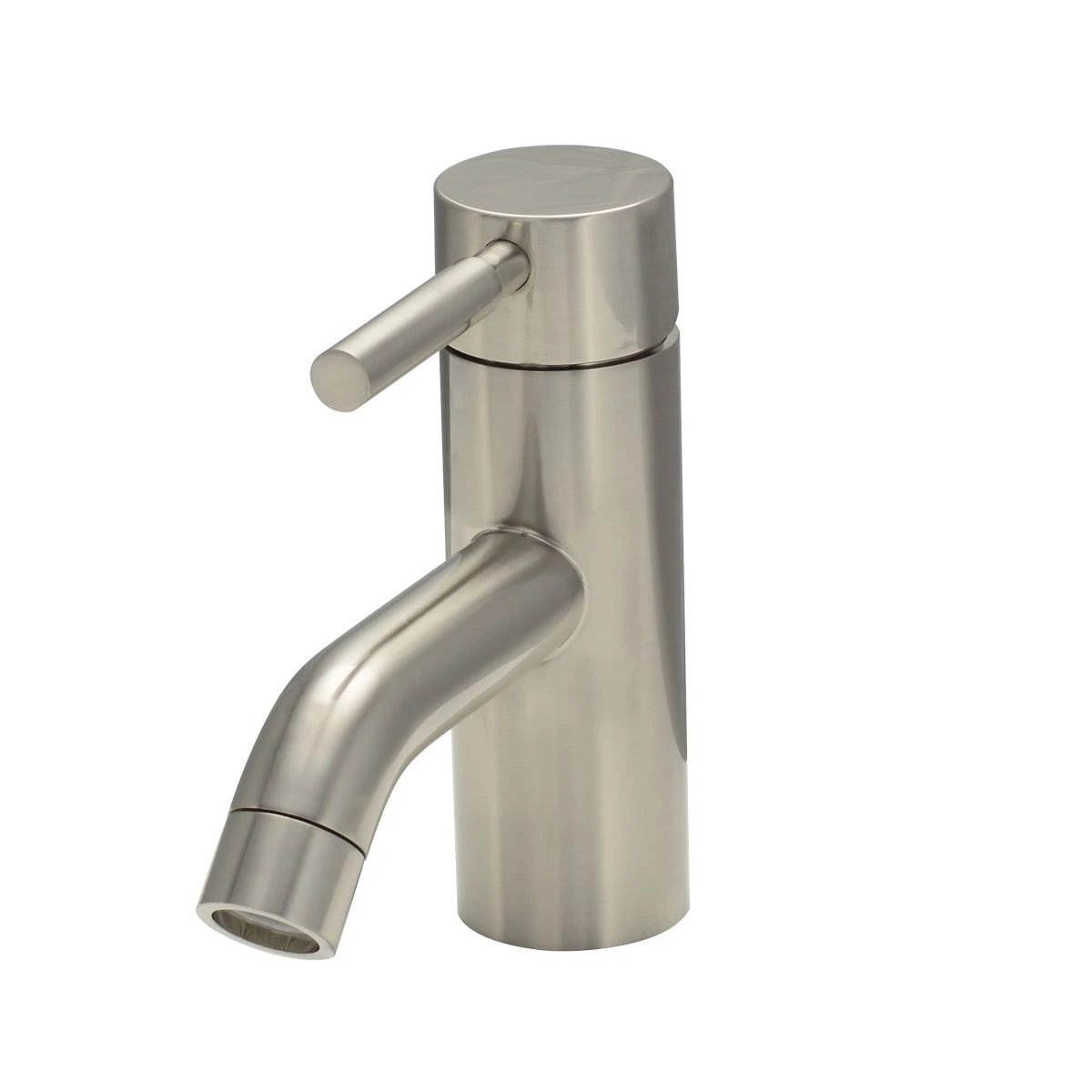 Single Post Bathroom Sink Faucet - Metal Lever Handle - Brushed Nickel