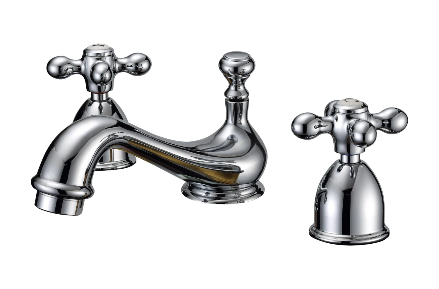 Teapot Minispread Bathroom Sink Faucet - Metal Cross Handles