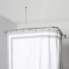 Clawfoot Tub D Rod Shower Enclosure Ring - 48 X 66 Inch - Chrome