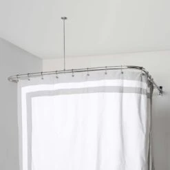 Clawfoot Tub D Rod Shower Enclosure Ring - 48 X 66 Inch - Chrome