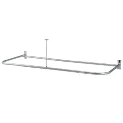 Clawfoot Tub D Rod Shower Enclosure Ring - 27 X 66 Inch - Chrome