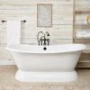 Riley Cast Iron Double Slipper Pedestal Tub - No Faucet Drillings