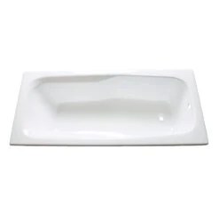 Greco 71 Inch Cast Iron Drop-In Tub - No Faucet Drillings - Unfinished Exterior