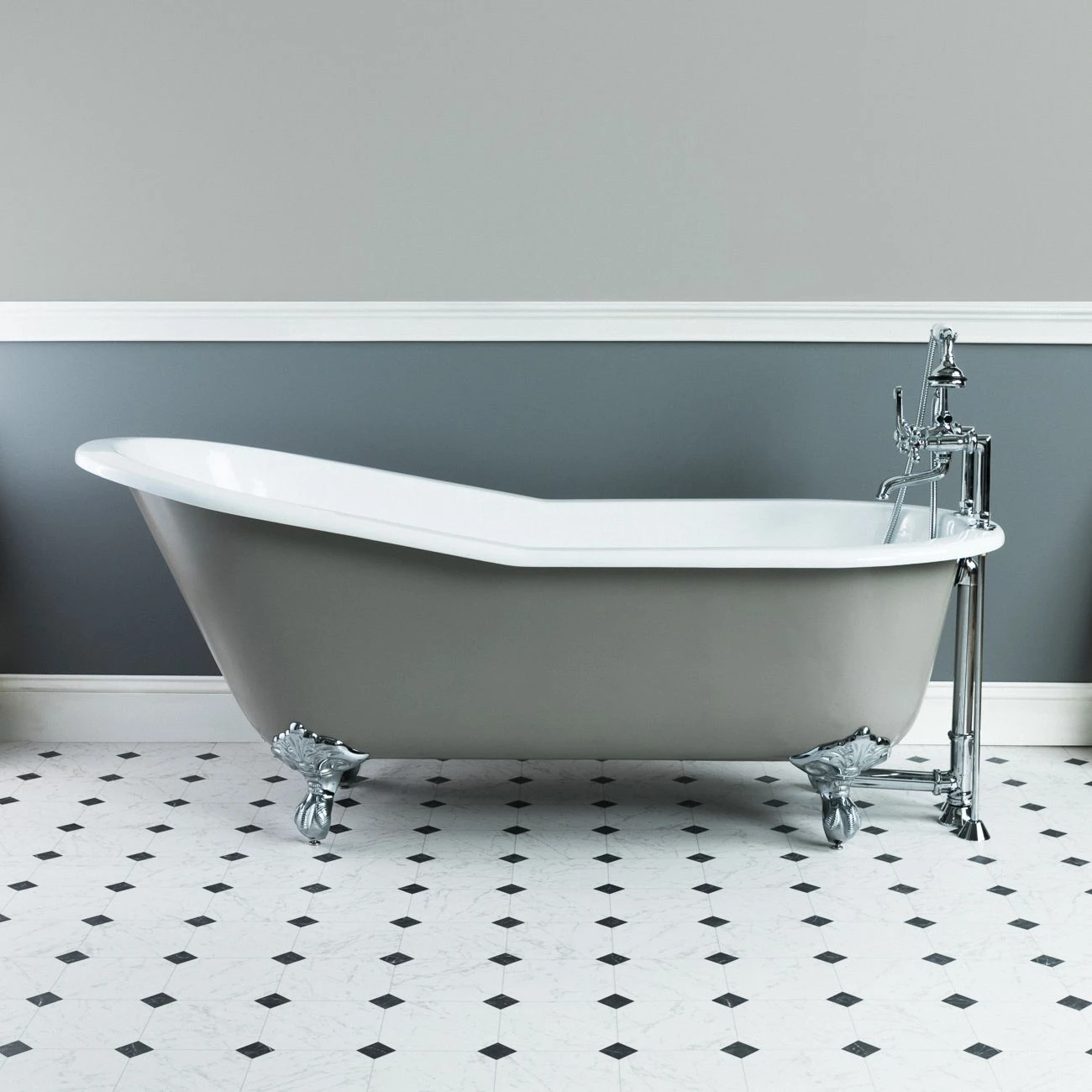 Mila Cast Iron Slipper Clawfoot Tub - Rim Faucet Drillings - Image 2