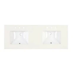 60 Inch Vanity Top With Rectangular Undermount Sinks