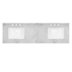 72 Inch Vanity Top With Rectangular Undermount Sinks