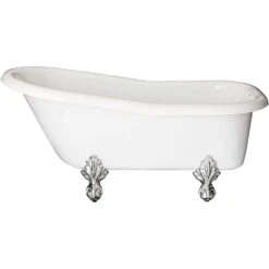 Ambassador Acrylic Slipper Clawfoot Tub - Rim Faucet Drillings