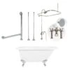 Savanna 60 Inch Acrylic Clawfoot Tub & Shower Package - White / Chrome Feet & Fixtures