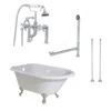 Norfolk 48 Inch Cast Iron Classic Clawfoot Tub Package - White / Chrome Fixtures
