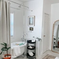 Mason Hill Clawfoot Tub Deck Mount Shower Enclosure With Faucet And Shower Head