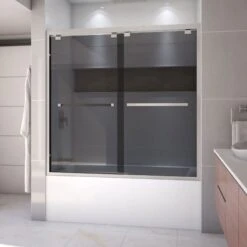 DreamLine Encore 56-60 Inch W X 58 Inch H Semi Frameless Bypass Sliding Tub Door