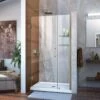 DreamLine Unidoor 37-38 Inch W X 72 Inch H Frameless Hinged Shower Door With Shelves