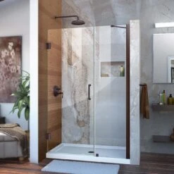 DreamLine Unidoor 44-45 Inch W X 72 Inch H Frameless Hinged Shower Door With Support Arm