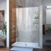 DreamLine Unidoor 51-52 Inch W X 72 Inch H Frameless Hinged Shower Door With Shelves