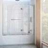 DreamLine Aqua 56-60 Inch W X 58 Inch H Frameless Hinged Tub Door With Extender Panel