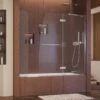 DreamLine Aqua Ultra 48 Inch W X 58 Inch H Frameless Hinged Tub Door With 9 Inch Extender Panel