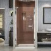 DreamLine Elegance 32-1/4 34-1/4 Inch W X 72 Inch H Frameless Pivot Shower Door