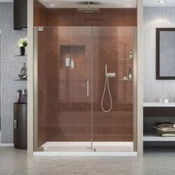 DreamLine Elegance 52-3/4 - 54-3/4 Inch W X 72 Inch H Frameless Pivot Shower Door