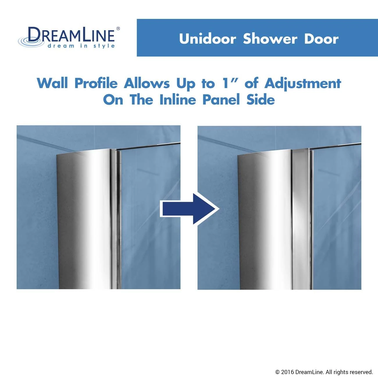 DreamLine Unidoor 51-52 Inch W X 72 Inch H Frameless Hinged Shower Door With Shelves - Image 9