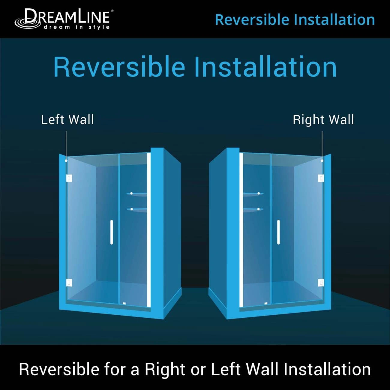 DreamLine Unidoor 37-38 Inch W X 72 Inch H Frameless Hinged Shower Door With Shelves - Image 8