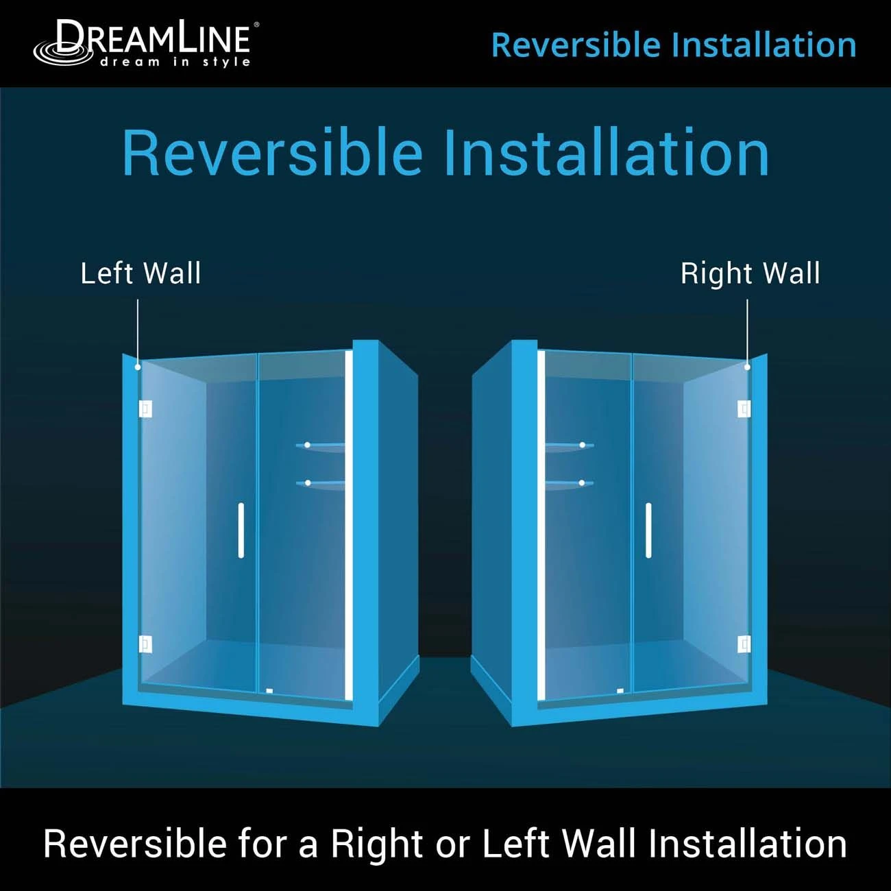 DreamLine Unidoor 51-52 Inch W X 72 Inch H Frameless Hinged Shower Door With Shelves - Image 8