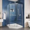 DreamLine Prism 34-1/8 Inch X 72 Inch Frameless Neo Angle Pivot Shower Enclosure