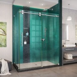 DreamLine Enigma-XO 32-1/2 Inch D X 56-3/8 - 60-3/8 Inch W X 76 Inch H Frameless Sliding Shower Enclosure