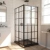 DreamLine French Corner 40-1/2 Inch D X 40-1/2 Inch W X 72 Inch H Framed Sliding Shower Enclosure In Satin Black