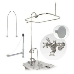 Clawfoot Tub Wall Mount Shower Enclosure Complete Set