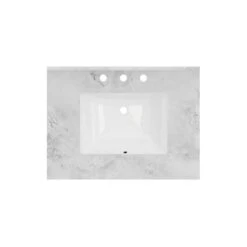 30 Inch Carrera Marble Vanity Top With Rectangular Undermount Sink