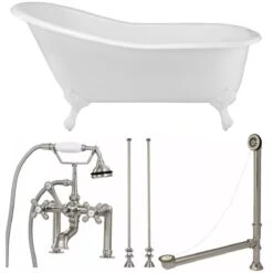 Charlotte Cast Iron Slipper Clawfoot Tub Package