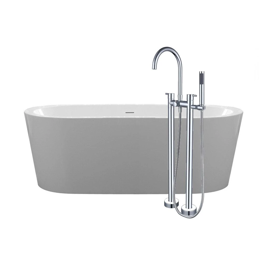 Wyatt 67 Inch Acrylic Double Ended Freestanding Tub Package