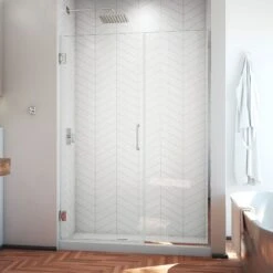 DreamLine Unidoor Plus 52 1/2 - 53 In. W X 72 In. H Frameless Hinged Shower Door