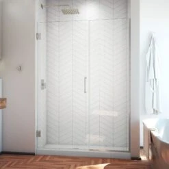 DreamLine Unidoor Plus 45-45 1/2 In. W X 72 In. H Frameless Hinged Shower Door