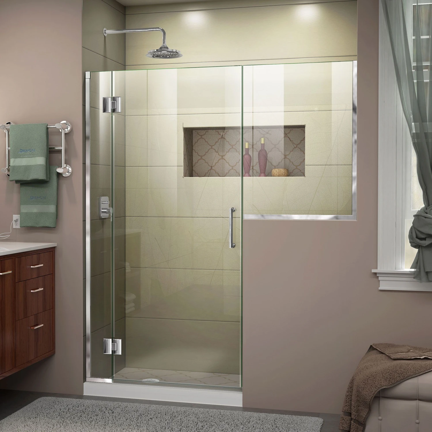 DreamLine Unidoor-X 59-59 1/2 In. W X 72 In. H Frameless Hinged Shower Door