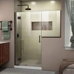 DreamLine Unidoor-X 53-53 1/2 In. W X 72 In. H Frameless Hinged Shower Door