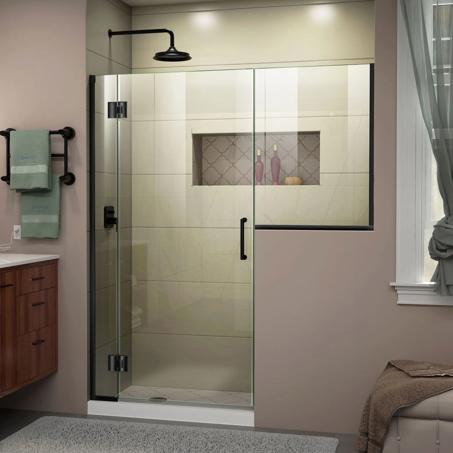 DreamLine Unidoor-X 59-59 1/2 In. W X 72 In. H Frameless Hinged Shower Door - Image 6