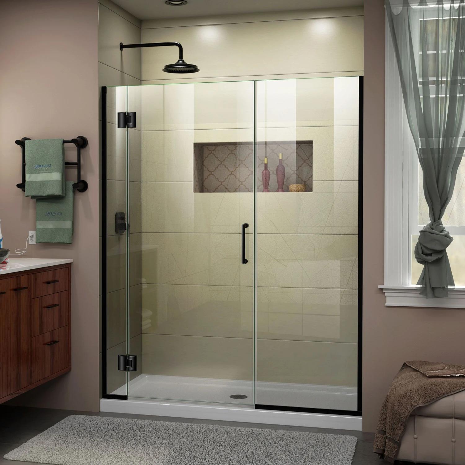 DreamLine Unidoor-X 56-56 1/2 In. W X 72 In. H Frameless Hinged Shower Door - Image 5