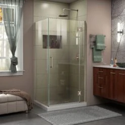 DreamLine Unidoor-X 34-3/8 W X 34 Inch D X 72 Inch H Frameless Hinged Shower Enclosure