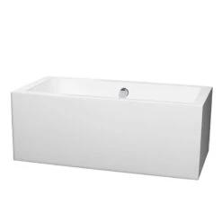 Melody 60 Inch Acrylic Double Ended Freestanding Bathtub - No Faucet Drillings - White