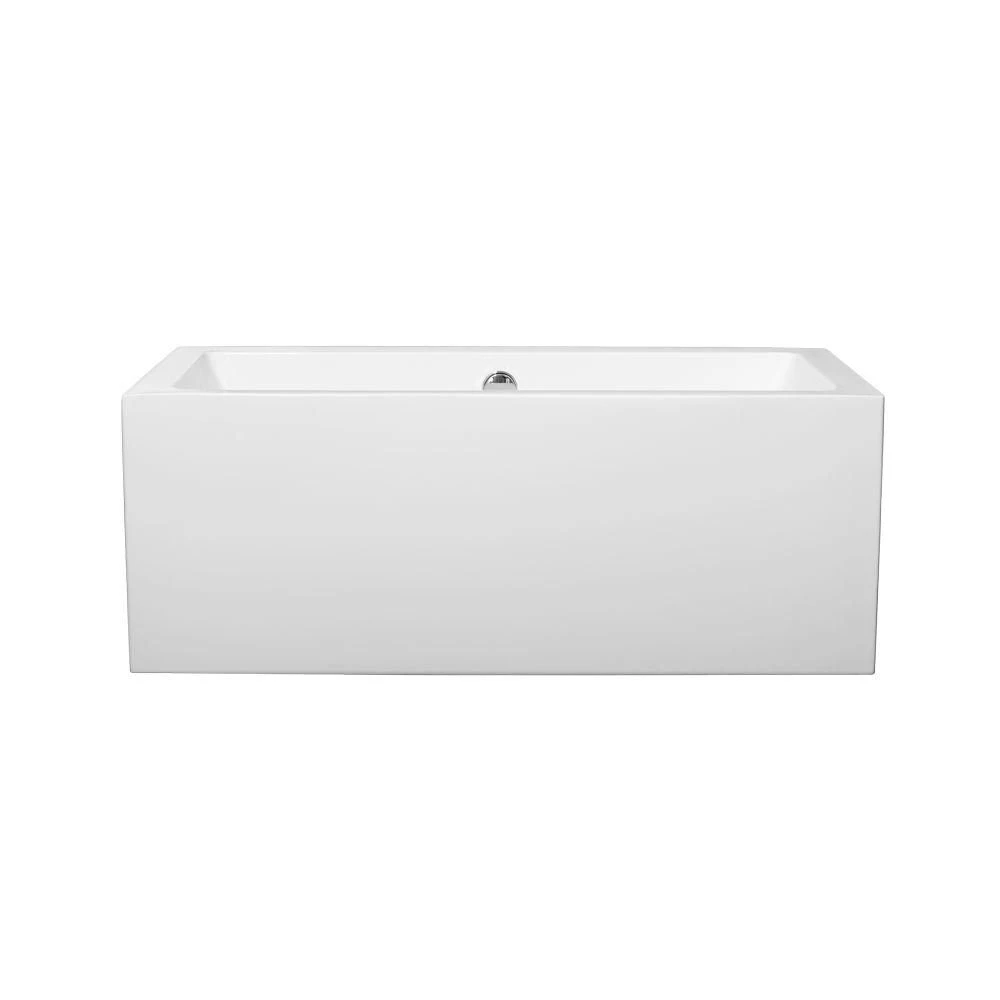 Melody 60 Inch Acrylic Double Ended Freestanding Bathtub - No Faucet Drillings - White - Image 2