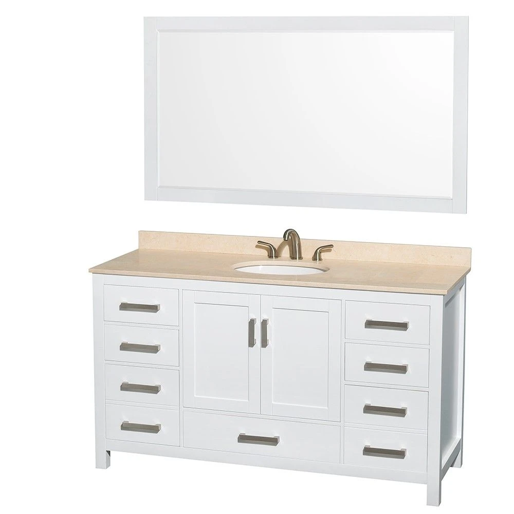 Sheffield 60 In Single Oval Sink Vanity Set - Image 2