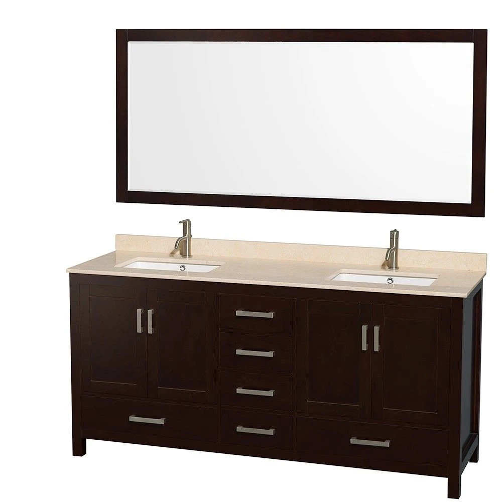 Sheffield 72 In Double Square Sink Vanity Set - Image 3