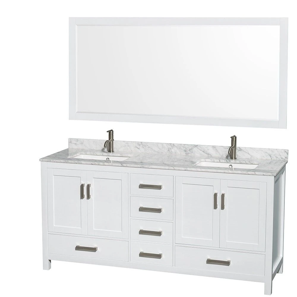 Sheffield 72 In Double Square Sink Vanity Set - Image 5