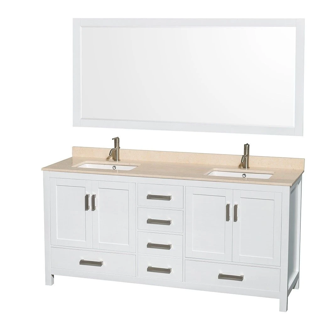 Sheffield 72 In Double Square Sink Vanity Set - Image 4