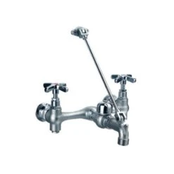Heavy Duty Wallmount Utility Faucet With Cross Handles - Rough Chrome
